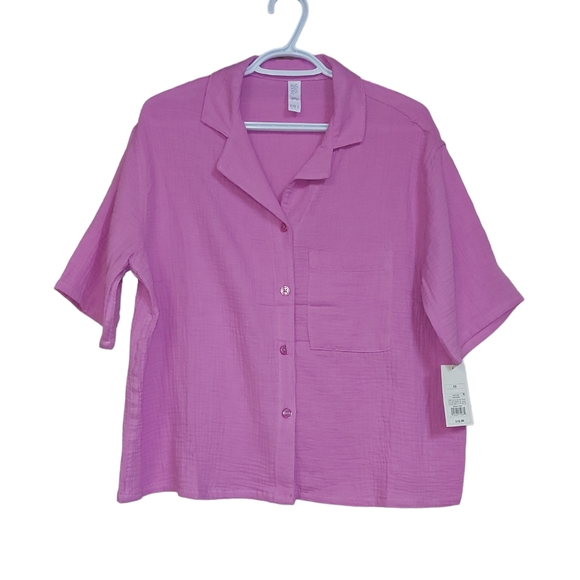 NWT Stars Above 100% Cotton Gauze Button Down Shirt XS - Picture 1 of 6